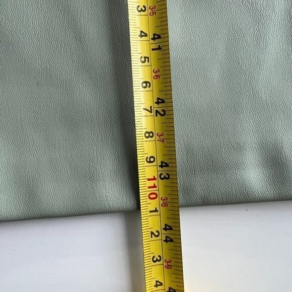 ZARA WOMAN NWT SS22 SEA GREEN FAUX LEATHER STRAIGHT LEG PANTS SIZE S 9640/023 - Picture 5 of 5